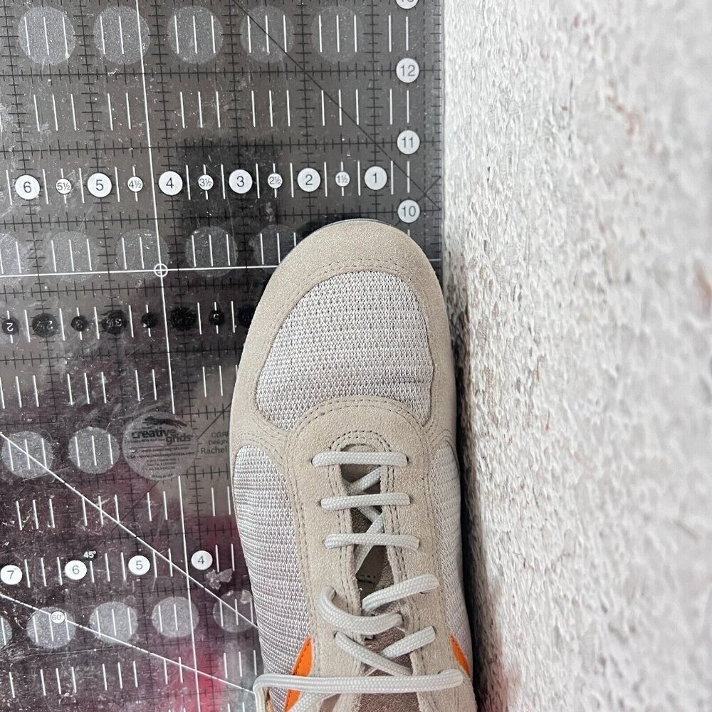 Prada Women Size EU 36.5 US 6.5 Silver Grey Orange Suede Lace Up Shoes - Picture 14 of 14
